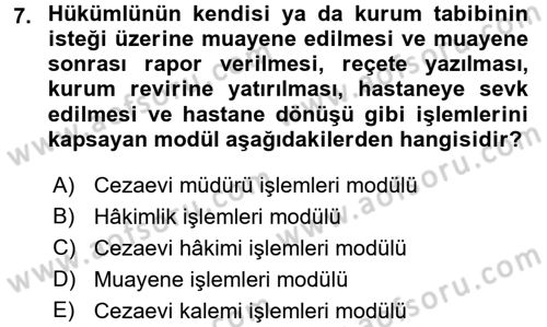 Ulusal Yargı Ağı Projesi 2 Dersi 2017 - 2018 Yılı (Vize) Ara Sınav Soruları 7. Soru