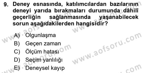 Uluslararası İlişkilerde Araştırma Yöntemleri Dersi 2021 - 2022 Yılı (Vize) Ara Sınav Soruları 9. Soru