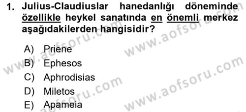 Anadolu Arkeolojisi Dersi 2015 - 2016 Yılı Tek Ders Sınav Soruları 1. Soru