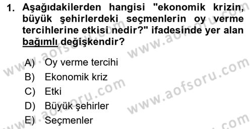 Uluslararası İlişkilerde Araştırma Yöntemleri Dersi 2021 - 2022 Yılı (Final) Dönem Sonu Sınav Soruları 1. Soru