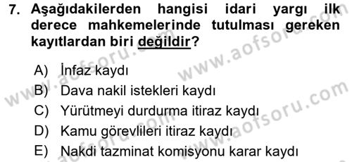 Kalem Mevzuatı Dersi 2017 - 2018 Yılı (Final) Dönem Sonu Sınav Soruları 7. Soru