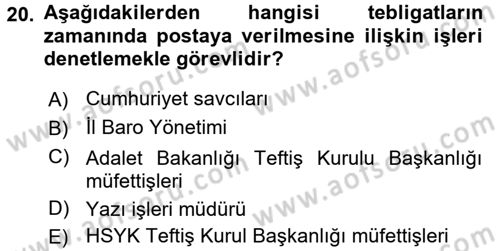 Kalem Mevzuatı Dersi 2015 - 2016 Yılı (Final) Dönem Sonu Sınav Soruları 20. Soru