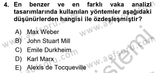 Uluslararası İlişkilerde Araştırma Yöntemleri Dersi 2018 - 2019 Yılı Yaz Okulu Sınav Soruları 4. Soru