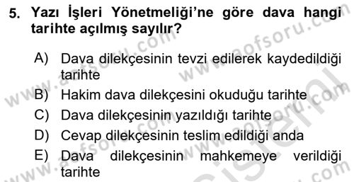 Temel Kalem Mevzuatı Bilgisi Dersi 2021 - 2022 Yılı Yaz Okulu Sınav Soruları 5. Soru
