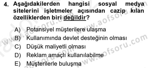 Büro Teknolojileri Dersi 2017 - 2018 Yılı 3 Ders Sınav Soruları 4. Soru