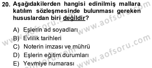 Hukuk Dili Ve Adli Yazışmalar Dersi 2013 - 2014 Yılı (Final) Dönem Sonu Sınav Soruları 20. Soru
