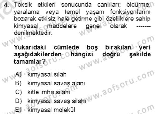 Kbrn Savunma Ve Güvenlik Dersi 2022 - 2023 Yılı (Vize) Ara Sınav Soruları 4. Soru