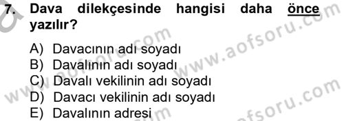 Hukuk Dili Ve Adli Yazışmalar Dersi 2012 - 2013 Yılı (Vize) Ara Sınav Soruları 7. Soru