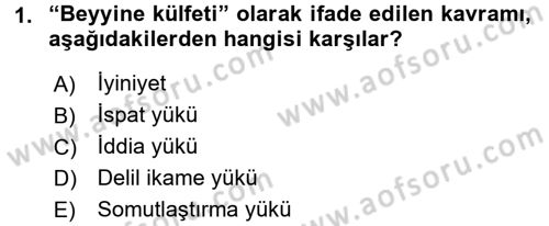 Hukuk Dili Ve Adli Yazışmalar Dersi 2016 - 2017 Yılı (Final) Dönem Sonu Sınav Soruları 1. Soru