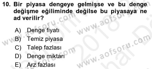 Afet Ekonomisi Ve Sigortacılığı Dersi 2018 - 2019 Yılı (Vize) Ara Sınav Soruları 10. Soru