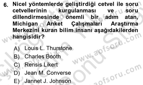 Uluslararası İlişkilerde Araştırma Yöntemleri Dersi 2025 - 2026 Yılı (Final) Dönem Sonu Sınav Soruları 6. Soru