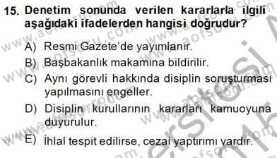 Adalet Meslek Etiği Dersi 2014 - 2015 Yılı (Final) Dönem Sonu Sınav Soruları 15. Soru