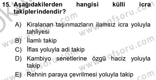 Hukuk Dili Ve Adli Yazışmalar Dersi 2018 - 2019 Yılı Yaz Okulu Sınav Soruları 15. Soru
