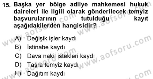 Kalem Mevzuatı Dersi 2018 - 2019 Yılı 3 Ders Sınav Soruları 15. Soru