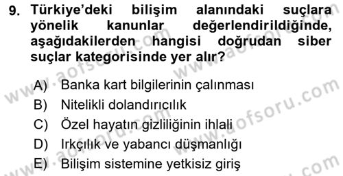 Acil Durum ve Afetlerde Ulaştırma Yönetimi ve Uygulamaları Dersi 2021 - 2022 Yılı (Final) Dönem Sonu Sınav Soruları 9. Soru