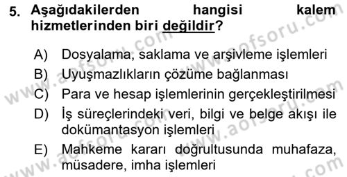Kalem Mevzuatı Dersi 2018 - 2019 Yılı (Vize) Ara Sınav Soruları 5. Soru