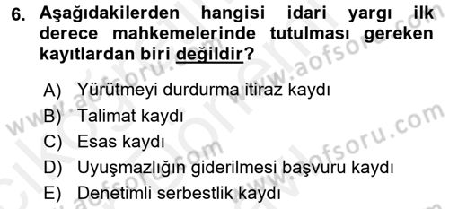 Kalem Mevzuatı Dersi 2018 - 2019 Yılı (Final) Dönem Sonu Sınav Soruları 6. Soru