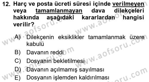İdari Yargı Dersi 2016 - 2017 Yılı 3 Ders Sınav Soruları 12. Soru