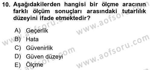Sosyal Bilimlerde Araştırma Yöntemleri Dersi 2023 - 2024 Yılı (Final) Dönem Sonu Sınav Soruları 10. Soru