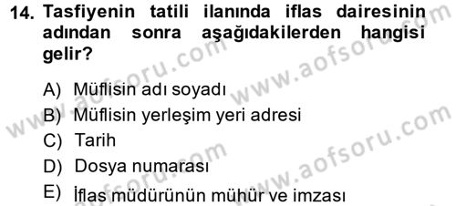 Hukuk Dili Ve Adli Yazışmalar Dersi 2014 - 2015 Yılı Tek Ders Sınav Soruları 14. Soru