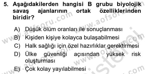 Kbrn Savunma Ve Güvenlik Dersi 2020 - 2021 Yılı Yaz Okulu Sınav Soruları 5. Soru