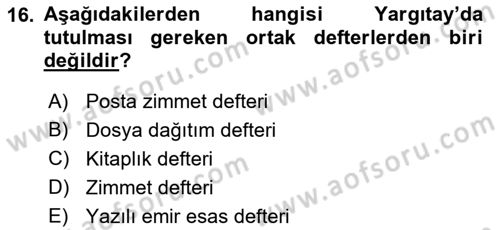 Kalem Mevzuatı Dersi 2018 - 2019 Yılı (Final) Dönem Sonu Sınav Soruları 16. Soru