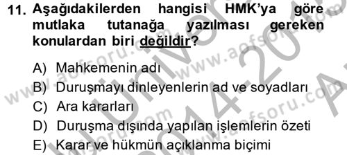 Kalem Mevzuatı Dersi 2014 - 2015 Yılı (Vize) Ara Sınav Soruları 11. Soru