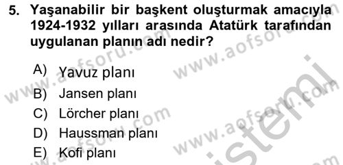 Afet Risk Azaltma Politikaları Dersi 2018 - 2019 Yılı Yaz Okulu Sınav Soruları 5. Soru