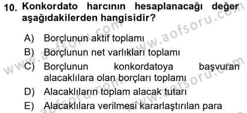 Damga Vergisi Ve Harçlar Bilgisi Dersi 2016 - 2017 Yılı (Final) Dönem Sonu Sınav Soruları 10. Soru