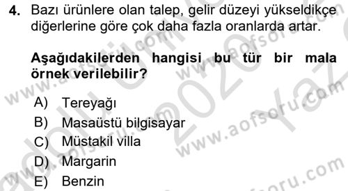 Afet Ekonomisi Ve Sigortacılığı Dersi 2020 - 2021 Yılı Yaz Okulu Sınav Soruları 4. Soru