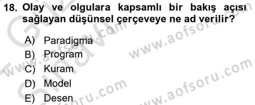 Sosyal Bilimlerde Araştırma Yöntemleri Dersi 2021 - 2022 Yılı (Vize) Ara Sınav Soruları 18. Soru