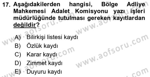 Temel Kalem Mevzuatı Bilgisi Dersi 2021 - 2022 Yılı (Final) Dönem Sonu Sınav Soruları 17. Soru