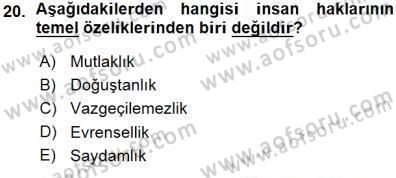 Adalet Meslek Etiği Dersi 2015 - 2016 Yılı (Vize) Ara Sınav Soruları 20. Soru