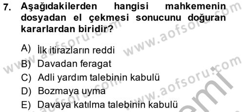 Hukuk Dili Ve Adli Yazışmalar Dersi 2013 - 2014 Yılı (Final) Dönem Sonu Sınav Soruları 7. Soru