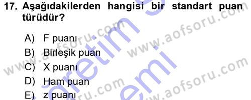 Sosyal Bilimlerde Araştırma Yöntemleri Dersi 2015 - 2016 Yılı (Final) Dönem Sonu Sınav Soruları 17. Soru