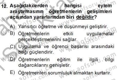 Bilimsel Araştırma Yöntemleri Dersi 2014 - 2015 Yılı (Vize) Ara Sınav Soruları 12. Soru
