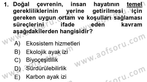 Kent, Planlama ve Afet Risk Yönetimi Dersi 2022 - 2023 Yılı (Final) Dönem Sonu Sınav Soruları 1. Soru