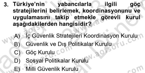 Afet Yönetimi 2 Dersi 2023 - 2024 Yılı (Final) Dönem Sonu Sınav Soruları 3. Soru