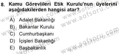 Adalet Meslek Etiği Dersi 2015 - 2016 Yılı (Final) Dönem Sonu Sınav Soruları 8. Soru
