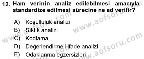 Uluslararası İlişkilerde Araştırma Yöntemleri Dersi 2015 - 2016 Yılı Tek Ders Sınav Soruları 12. Soru
