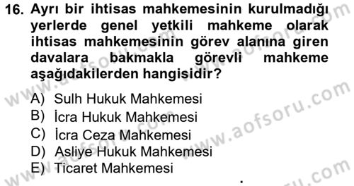 Kalem Mevzuatı Dersi 2014 - 2015 Yılı (Vize) Ara Sınav Soruları 16. Soru
