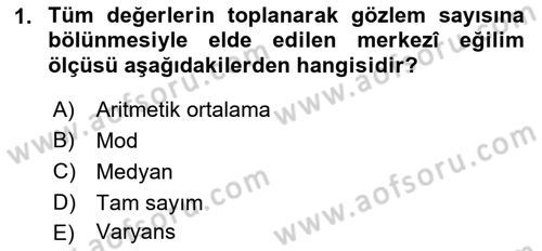 Veri Analizi Ve Değerlendirme Dersi 2022 - 2023 Yılı Yaz Okulu Sınav Soruları 1. Soru