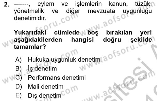 İdari Yargı Dersi 2018 - 2019 Yılı Yaz Okulu Sınav Soruları 2. Soru
