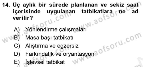 Acil Durum ve Afetlerde Ulaştırma Yönetimi ve Uygulamaları Dersi 2018 - 2019 Yılı (Final) Dönem Sonu Sınav Soruları 14. Soru