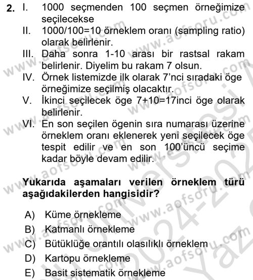 Uluslararası İlişkilerde Araştırma Yöntemleri Dersi 2024 - 2025 Yılı Yaz Okulu Sınav Soruları 2. Soru