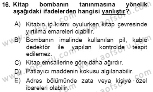 Kbrn Savunma Ve Güvenlik Dersi 2021 - 2022 Yılı (Vize) Ara Sınav Soruları 16. Soru