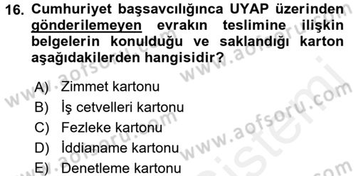 Kalem Mevzuatı Dersi 2017 - 2018 Yılı (Vize) Ara Sınav Soruları 16. Soru