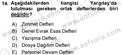 Kalem Mevzuatı Dersi 2017 - 2018 Yılı 3 Ders Sınav Soruları 14. Soru