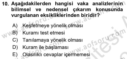 Uluslararası İlişkilerde Araştırma Yöntemleri Dersi 2025 - 2026 Yılı (Vize) Ara Sınav Soruları 10. Soru
