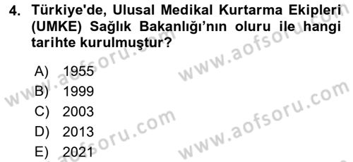 Temel Afet Bilgisi Dersi 2022 - 2023 Yılı Yaz Okulu Sınav Soruları 4. Soru